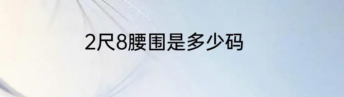 2尺8腰围是多少码