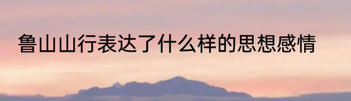 鲁山山行表达了什么样的思想感情