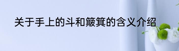 关于手上的斗和簸箕的含义介绍