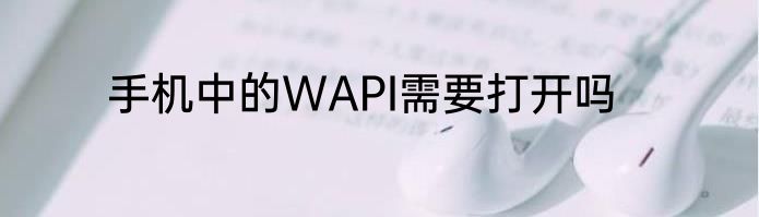 手机中的WAPI需要打开吗
