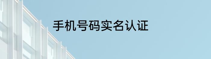 手机号码实名认证