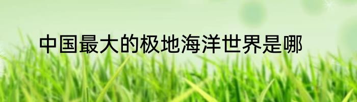 中国最大的极地海洋世界是哪