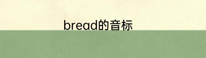 bread的音标