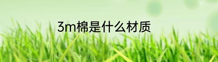 3m棉是什么材质