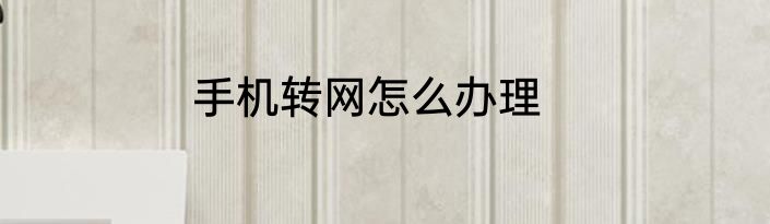 手机转网怎么办理