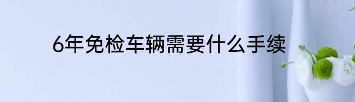 6年免检车辆需要什么手续