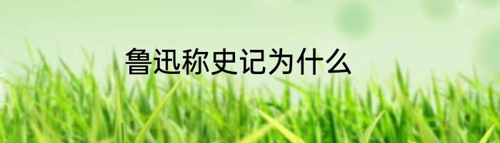 鲁迅称史记为什么