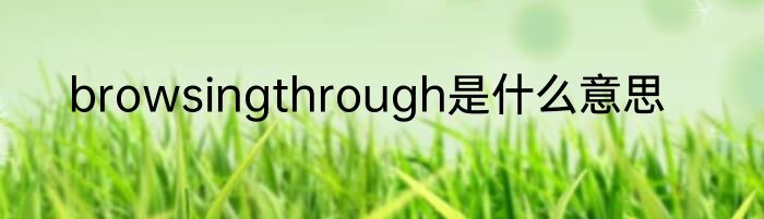 browsingthrough是什么意思