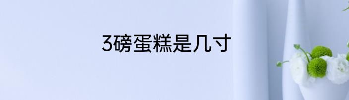 3磅蛋糕是几寸
