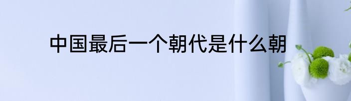 中国最后一个朝代是什么朝