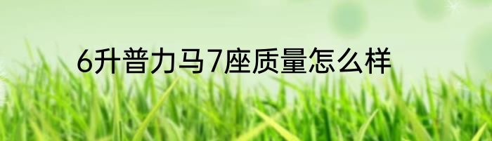6升普力马7座质量怎么样