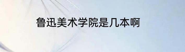 鲁迅美术学院是几本啊
