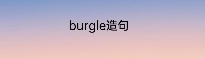 burgle造句