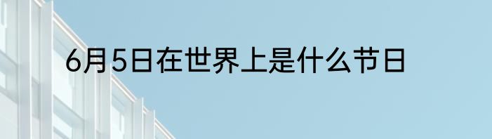 6月5日在世界上是什么节日