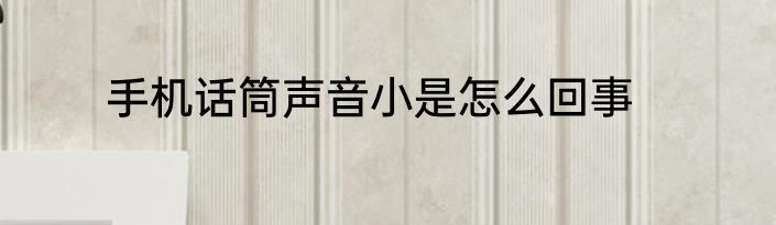 手机话筒声音小是怎么回事