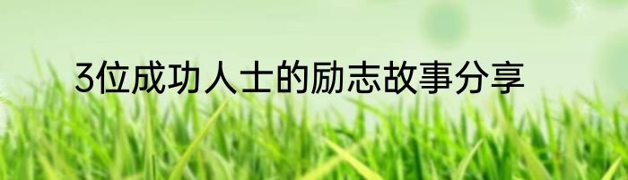 3位成功人士的励志故事分享