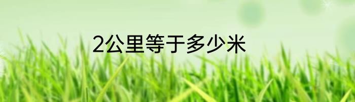 2公里等于多少米