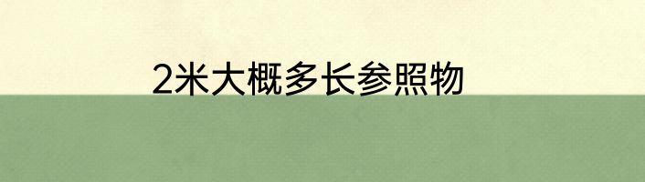2米大概多长参照物