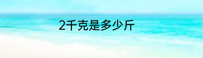 2千克是多少斤