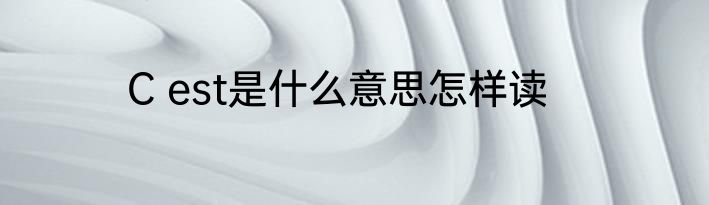C est是什么意思怎样读