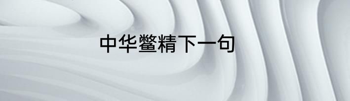 中华鳖精下一句