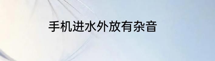 手机进水外放有杂音