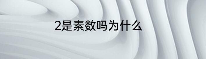 2是素数吗为什么