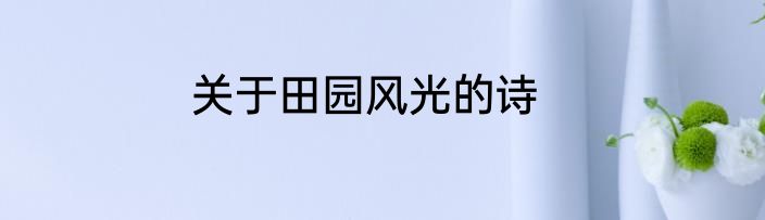 关于田园风光的诗