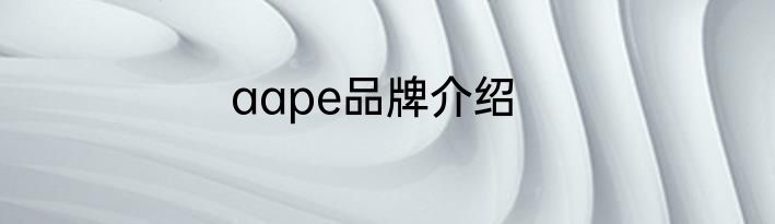 aape品牌介绍