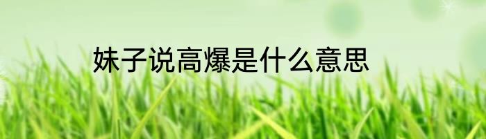 妹子说高爆是什么意思