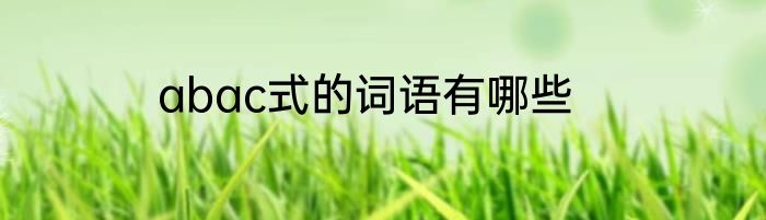 abac式的词语有哪些
