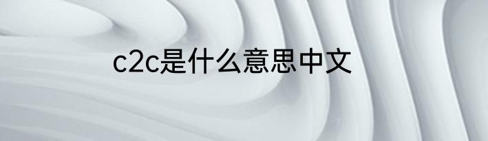 c2c是什么意思中文