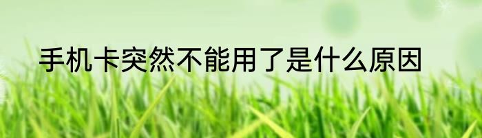 手机卡突然不能用了是什么原因