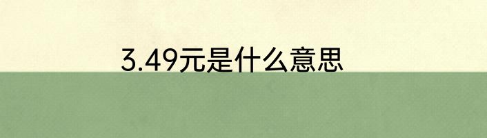 3.49元是什么意思