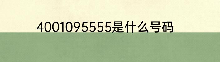 4001095555是什么号码