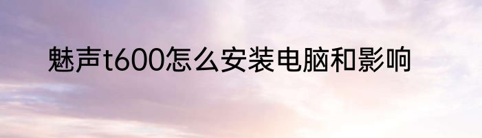 魅声t600怎么安装电脑和影响