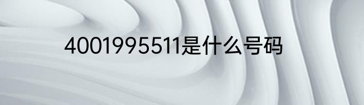 4001995511是什么号码