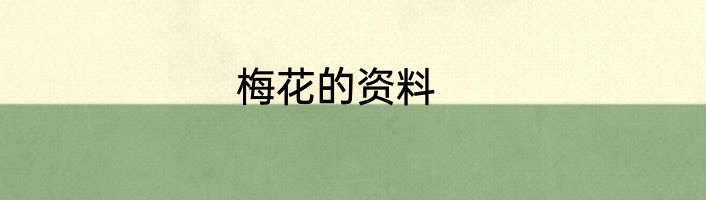 梅花的资料