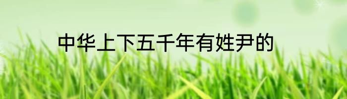 中华上下五千年有姓尹的