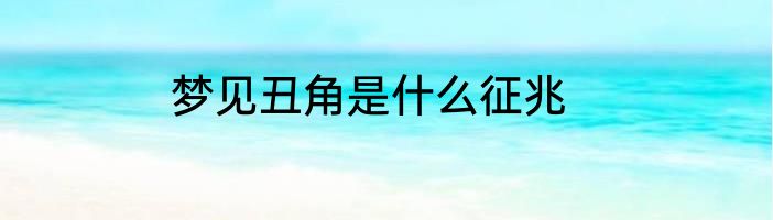 梦见丑角是什么征兆