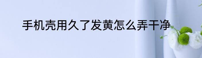 手机壳用久了发黄怎么弄干净