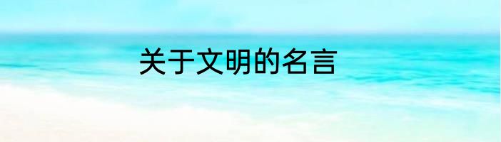 关于文明的名言