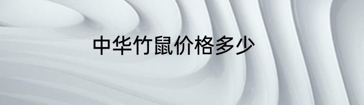 中华竹鼠价格多少