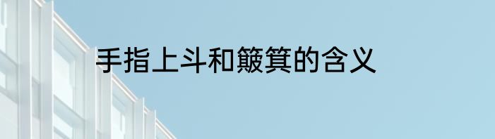 手指上斗和簸箕的含义