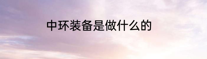 中环装备是做什么的