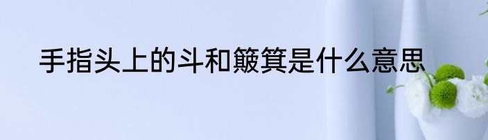 手指头上的斗和簸箕是什么意思