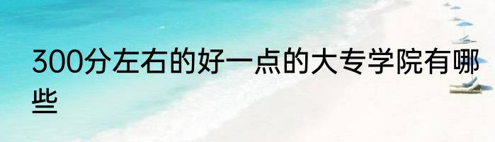 300分左右的好一点的大专学院有哪些