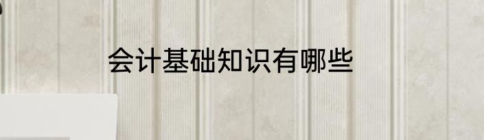 会计基础知识有哪些