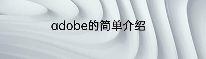 adobe的简单介绍