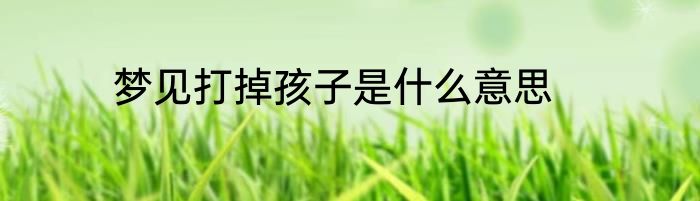 梦见打掉孩子是什么意思